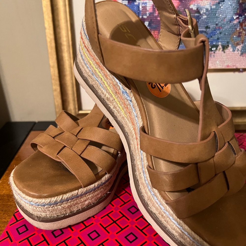 Soda Tan Woven Espadrille Platform Sandals